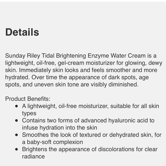 Sunday Riley Tidal Brightening Enzyme Water Cream - Picture 6 of 11